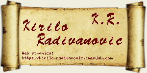Kirilo Radivanović vizit kartica